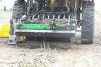 Closeup of Selective Harvester picking asparagus in the field